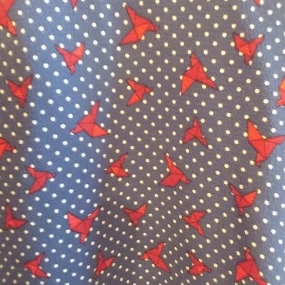 Zara Trafaluc Origami Bird Print Blue Top - Picture 4 of 4